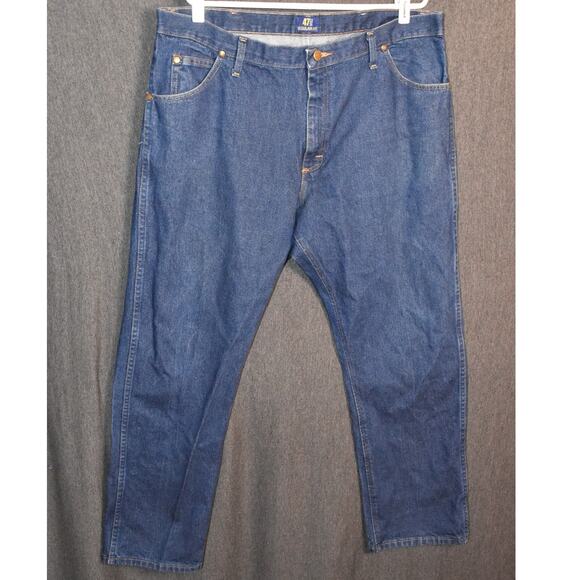 Wrangler 47mwz Regular Fit Men's 40x32 Western Denim Blue Cotton Jeans - Picture 1 of 9